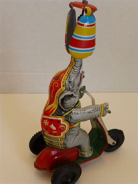 Tin Litho Wind Up Circus Elephant Toy Us Zone Germany From Historique