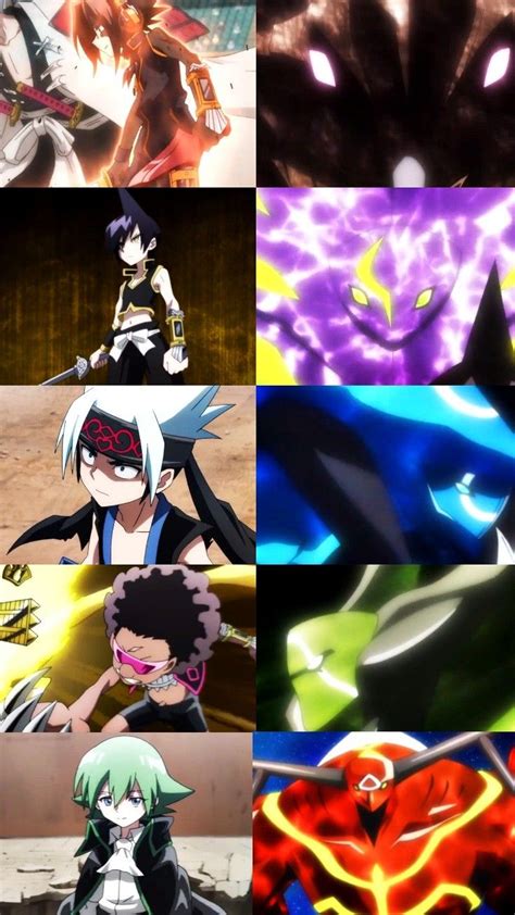 Five Elemental Warriors Shaman King Awesome Anime Artwork