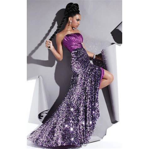 Purplesilver Studio 17 12370 Crystals High Slit Sequin Dress