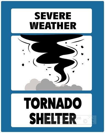 Weather Clipart Severe Weather Tornado Shelter Sign Clip Art