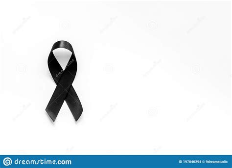 Black Ribbon As Mourning Symbol Top View Stock Photo Image Of Medical