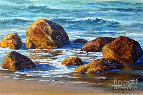 Beach Rocks Painting By Varvara Harmon Beach Rocks Fine Art Prints