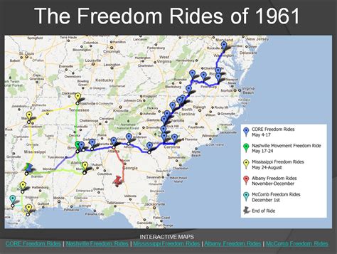 Freedom Rides Map Civil Rights