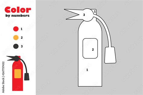 Vecteur Stock Fire Extinguisher In Cartoon Style Color By Number