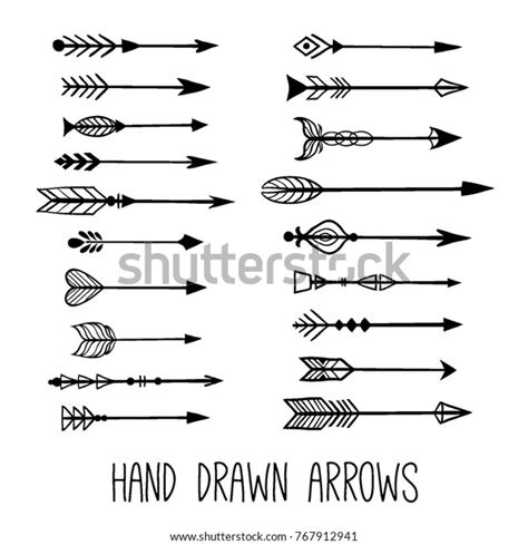 Hand Drawn Vintage Arrows Tribal Sketch Stock Vector Royalty Free
