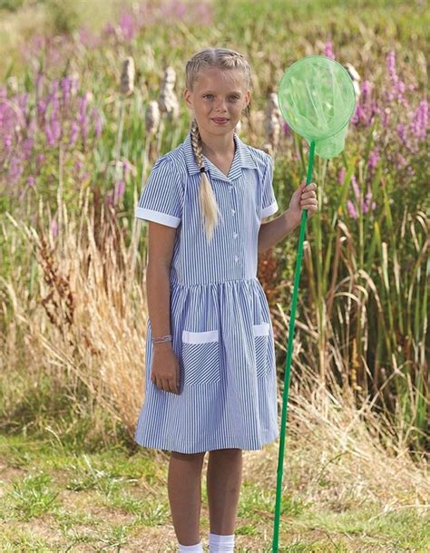 Summer Dress Striped School Poly Cotton Dress County Sports And