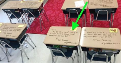 This Teacher Likes To Scribble Notes On All Her Students Desks Just