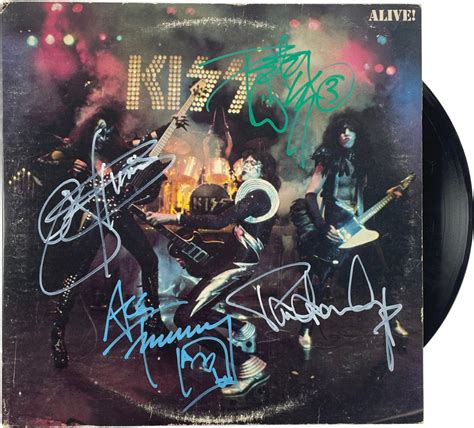 Lot Detail KISS Group Signed KISS Alive Record Album Sigs Roger Epperson REAL LOA