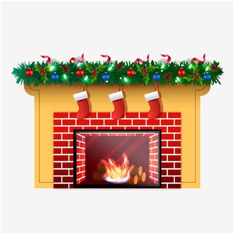 Christmas Fireplace Vector Design Images Christmas Fireplace Elements