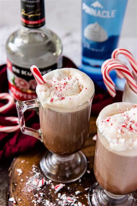 Peppermint Spiked Hot Chocolate • The Crumby Kitchen