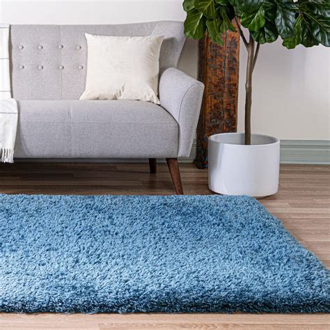 Infinity Collection Solid Shag Area Rug By ‚Äì Blue 9 X 12