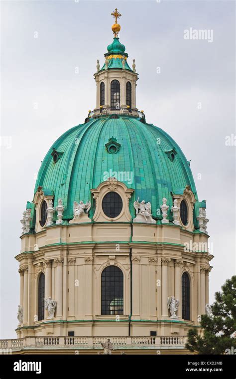Dome Of The Karlskirche St Charless Church Vienna Austria Stock