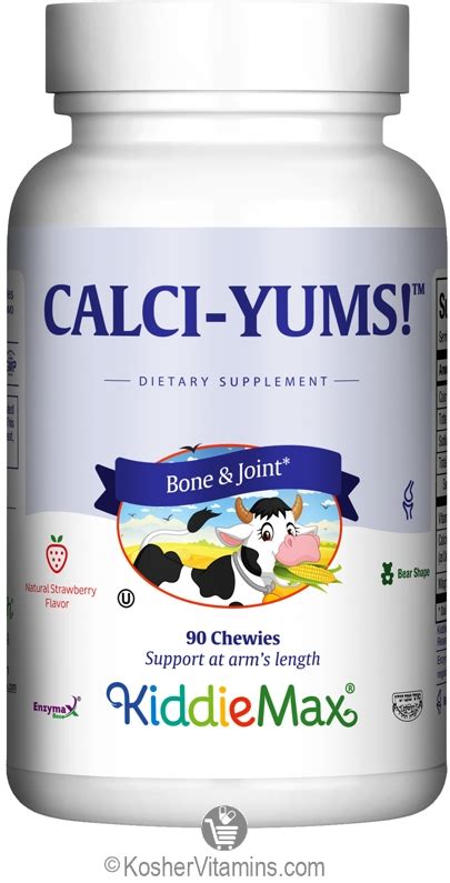 Maxi Health Kosher Kiddiemax Childrens Calciyum Chewable Calcium