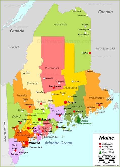Maine State Map Usa Maps Of Maine Me