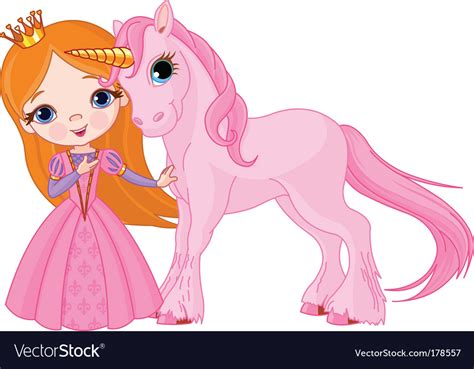 Princess And Unicorn Royalty Free Vector Image