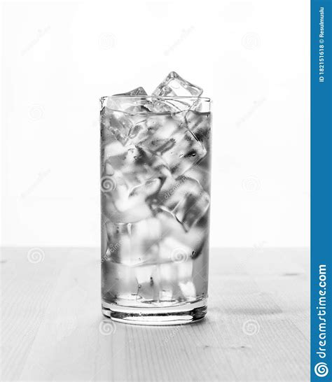Glass Of Cold Water With Ice Cubes Stock Photo Image Of Glass Liquid