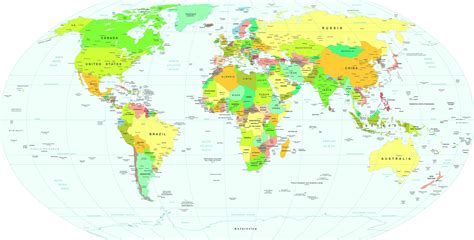 Detailed World Map World Maps Maps Categories Canvas Prints