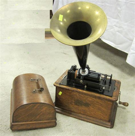 Antique Edison Cylinder Phonograph Player With Horn Ca 1905