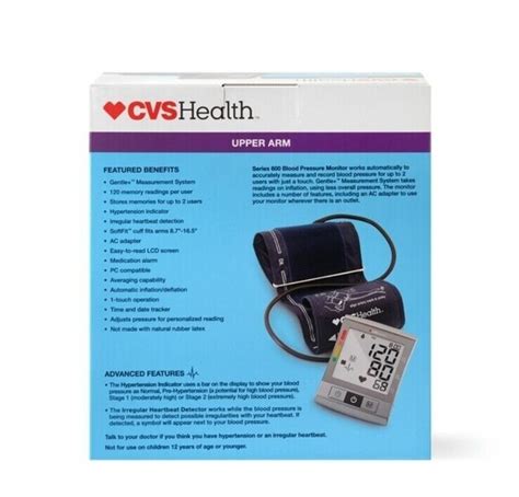Cvshealth Series 600 Upper Arm Blood Pressure Monitorcvshealth Series