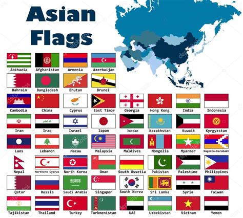 Asian Flag Set In Alphabetical Order — Stock Vector © Delpieroo 55516125