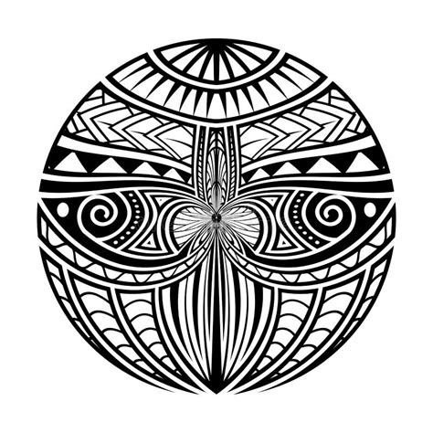 Maori Polynésien Cercle Ethnique Tatouage Forme Illustration De Vecteur