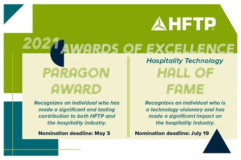 Hftp Announces 2021 Awards Of Excellence Paragon Award And Hospitality