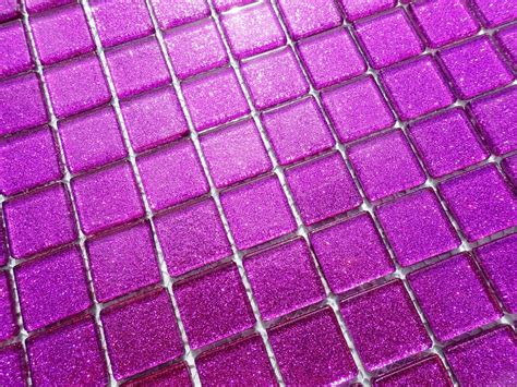 Purple Glitter Tiles 1 Inch Mosaic Tiles 25 Metallic Glass Tiles Bright Violet