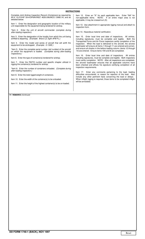 Dd Form 1748 1 Fill Out Sign Online And Download Fillable Pdf