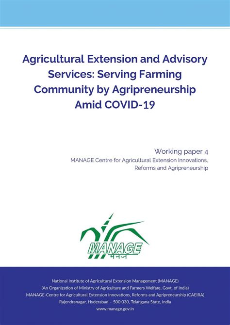 Agricultural Extension And Advisory Services Serving Farming Community