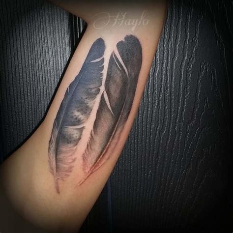 Realistic Bald Eagle And Golden Eagle Feathers By Haylo Tattoos