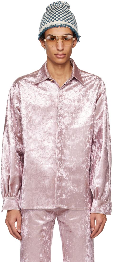 Tsau Pink Spread Collar Shirt Ssense