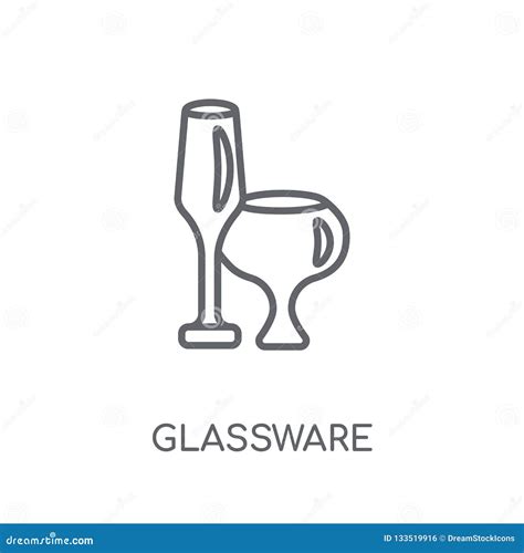 Glassware Linear Icon Modern Outline Glassware Logo Concept On Stock Vector Illustration Of
