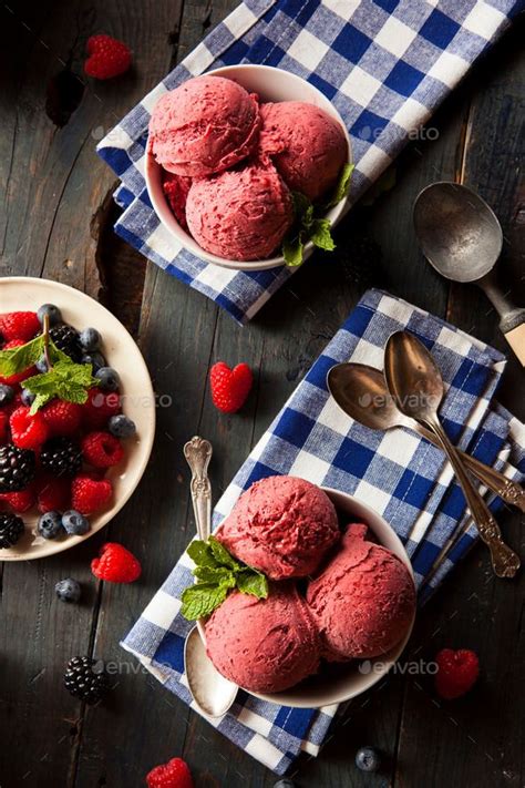 Homemade Organic Berry Sorbet Ice Cream Berry Sorbet Recipe Sorbet