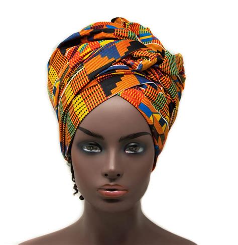 African Fabric Head Wraps Blue Traditional Kente Headwraps Ht336 Tess World Designs
