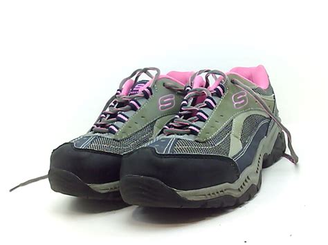 Skechers For Work Womens Doyline Steel Toe Hiker Boot Gray Pink Size