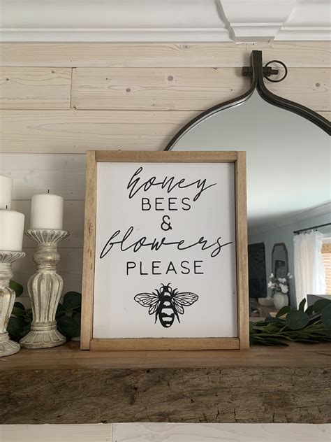 Honey Bees And Flowers Please Sign Etsy