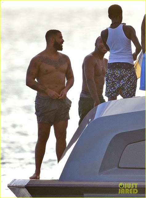 Drake Takes A Dive Into The Ocean While Boating In Barbados Photo
