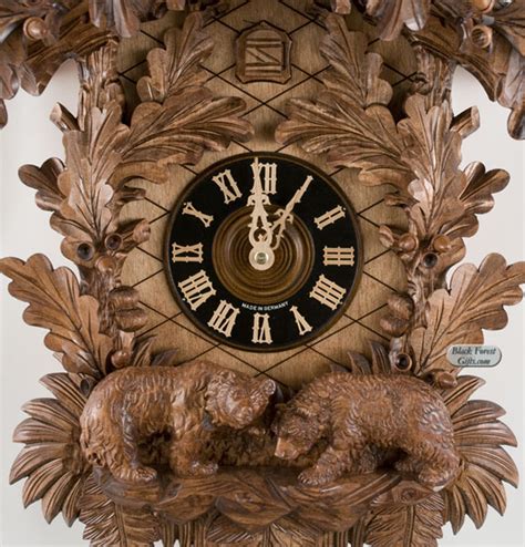 8708 6nu Hones 8 Day Carved Bears Cuckoo Clock