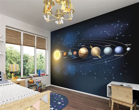 Planets Wall Mural Wallpaper Mural Ohpopsi Boys Bedroom Wallpaper