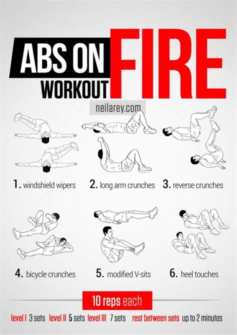Abs On Fire By Fitness Pinterest Workout Exercises
