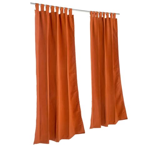 Rust Sunbrella Outdoor Curtains With Tabs