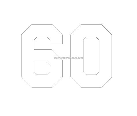 Free Jersey Printable 60 Number Stencil
