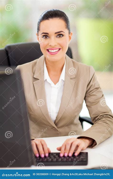 Female Secretary Typing Stock Image Image Of Employee 30208009