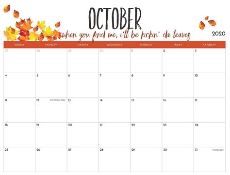 October 2020 Calendar Pdf Word Excel Templates