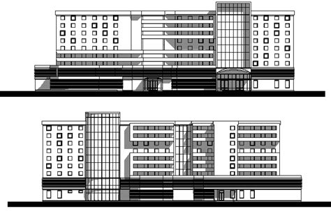 Elevation Drawing Of The Hotel In Dwg File Lcd Wall Design Elevation