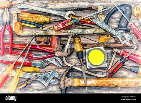 Collection Of Carpentry Tools Stock Photo Alamy