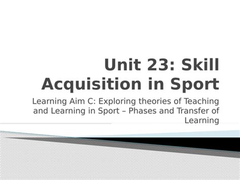Btec Sport Level 3 Unit 23 Learning Aim C Part 3 Teaching Resources