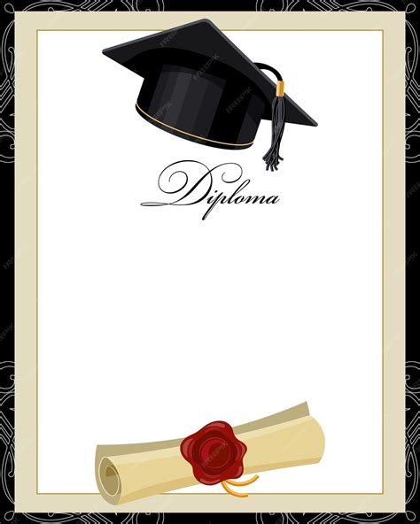 Premium Vector Background With Graduation Cap And Papyrus Certificate