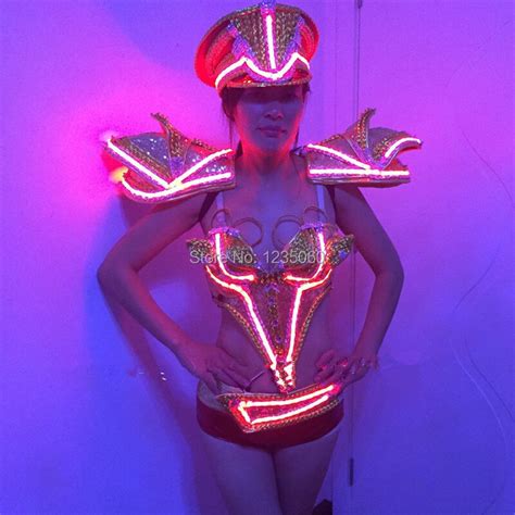 Wyy Led Luminous Illuminate Growing Sexy Clothing Armor Evening Dress