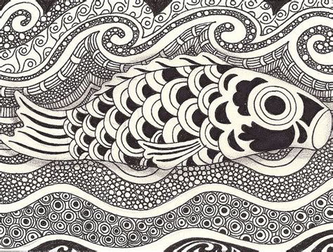Flying Fish Zentangle Drawings Zentangle Art Drawings
